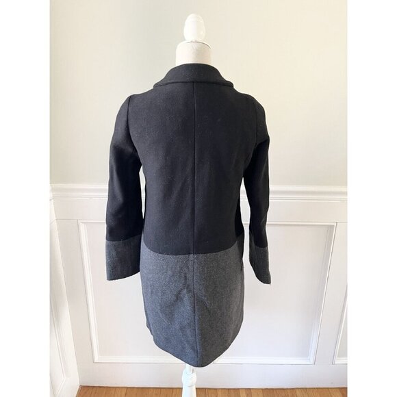 Gerard Darel Wool Blend Colorblock Coat With Removable Collar - Size EU 36 US 4 - Picture 4 of 5